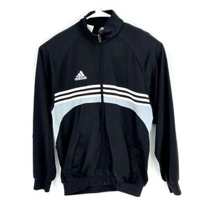 Vintage Adidas Jacket Mens M Black Gray Small Logo on Back